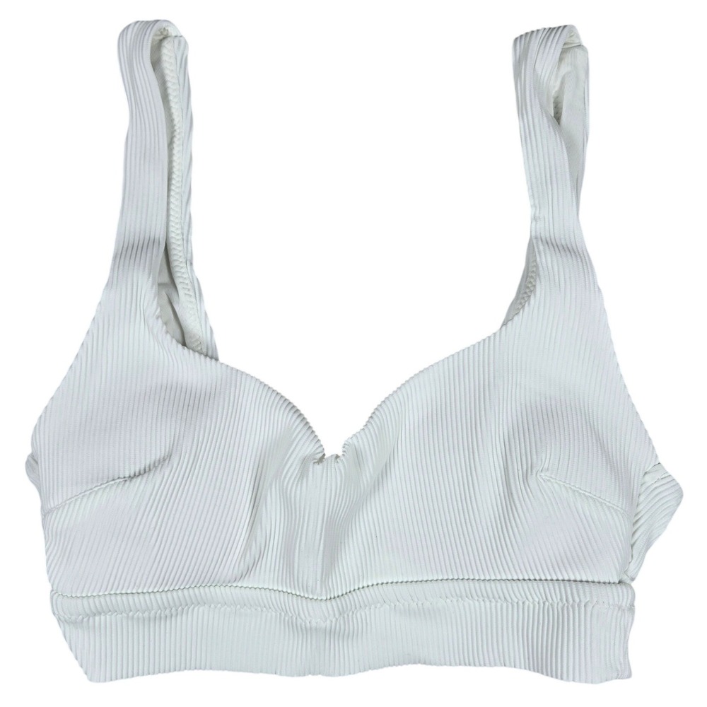 Aerie Scoop Ribbed Bikini Swim Top White XXS